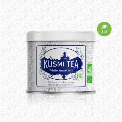 KUSMI TEA クスミティー ホワイトアナスタシア オーガニック メタルカン 90g