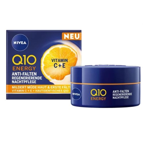 NIVEA Q10 Energy アンチリンクル 抗シワ ビタミンC+E ナイトクリーム  50ml