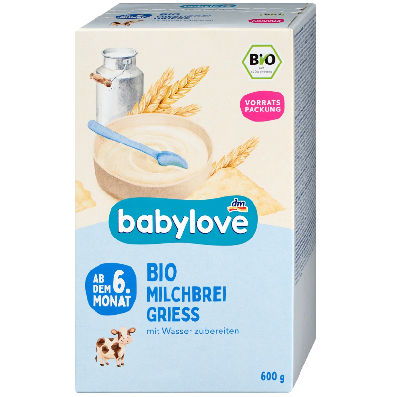 babylove オーガニック セモリナ小麦のミルク粥 6か月から 600g