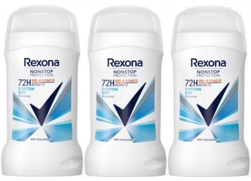 Rexona レクソーナ コットンドライ 制汗剤 デオドラント スティック 72時間 50ml x3