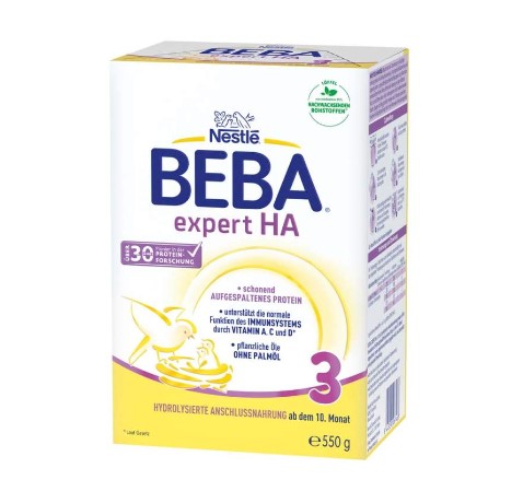 BEBA ベーバ アレルギー対応 粉ミルク ステップ 3 HA (10か月〜)  550g x 4個
