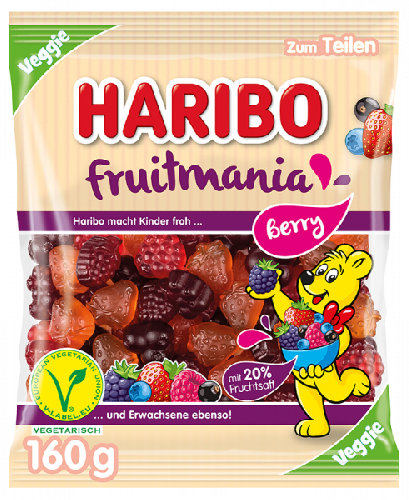 ハリボー HARIBO FRUITMANIA BERRY ベリー 160g × 100個セット