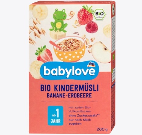 babylove オーガニック 子ども用ミューズリー バナナ・イチゴ入り 1歳から 200g
