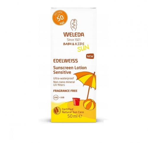 Weleda ヴェレダ 日焼け止めローション SPF50 50ml (ベビー、キッズ、敏感肌用)