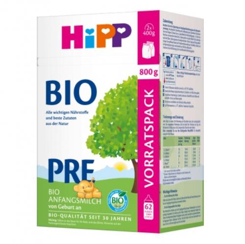 HIPP (ヒップ) 粉ミルク BIO オーガニック 粉ミルク PRE (0ヶ月〜)  800g