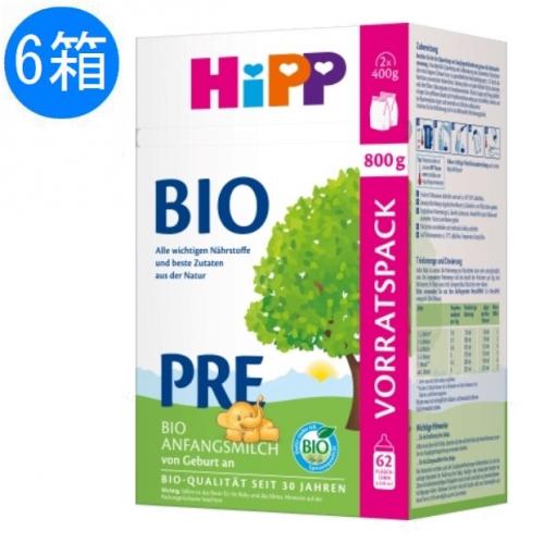 HIPP ヒップ 粉ミルク BIO オーガニック 粉ミルク PRE(0ヶ月〜)800g ×6個セット