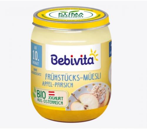 Bebivita フルーツと穀物の朝食ミューズリー リンゴ ・ ピーチ 10か月から 160g