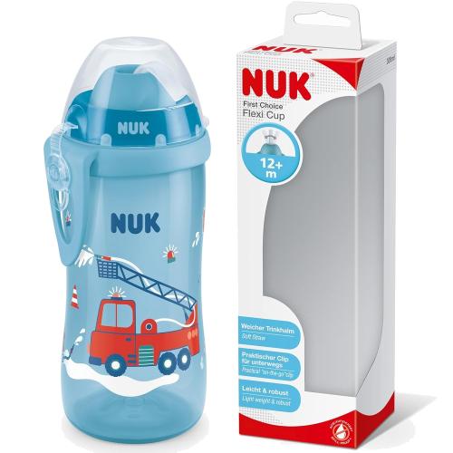 NUK ヌーク フレキシカップ 子供用 ドリンクボトル 漏れ防止ストロー付き 12ヶ月〜 300ml