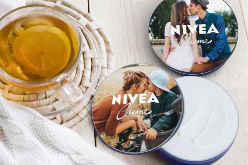 NIVEA ニベア 画像 写真 が入れられる オリジナル缶 クリーム 75mg × 2個セット