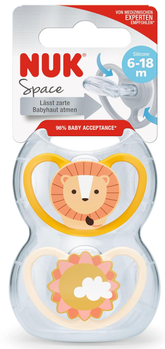 NUK ヌーク スペース おしゃぶり ベージュ/オレンジ サイズ2 6〜18ヶ月 2個