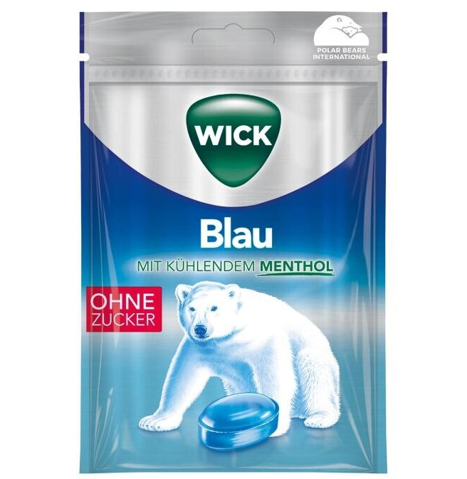 Wick Blau メンソール のど飴 袋 72 g