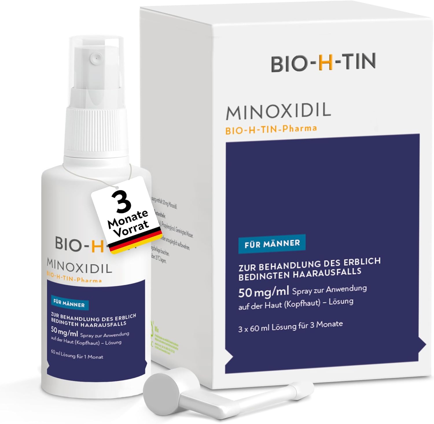 ドイツ製 ミノキシジル 男性用 育毛剤 発毛促進スプレー BIO-H-TIN-Pharma 50mg/ml 60ml x 3個セット