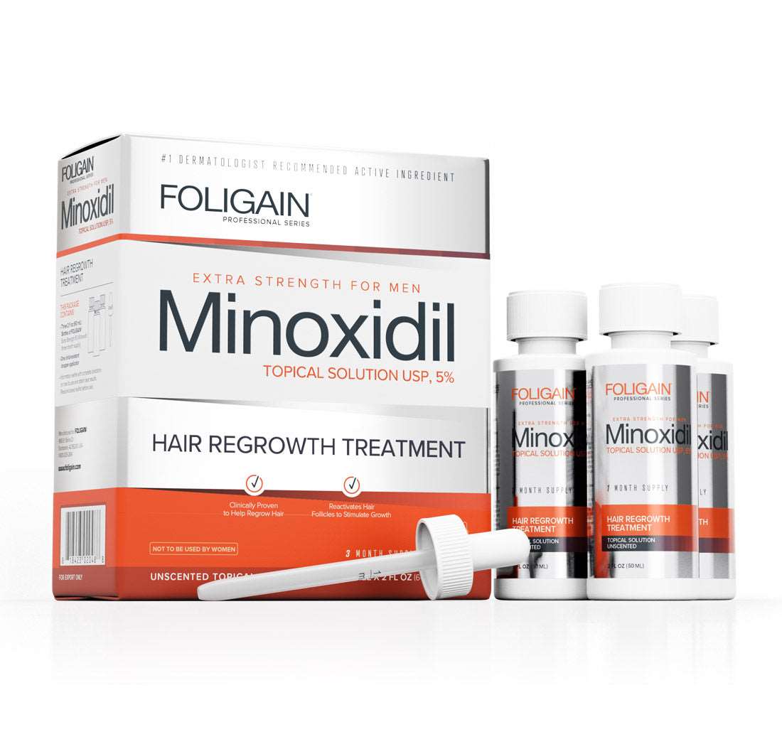 FOLIGAIN ３本入り ミノキシジル5% 男性用発毛トリートメント 育毛剤 (59ml x 3本)　3ヶ月分