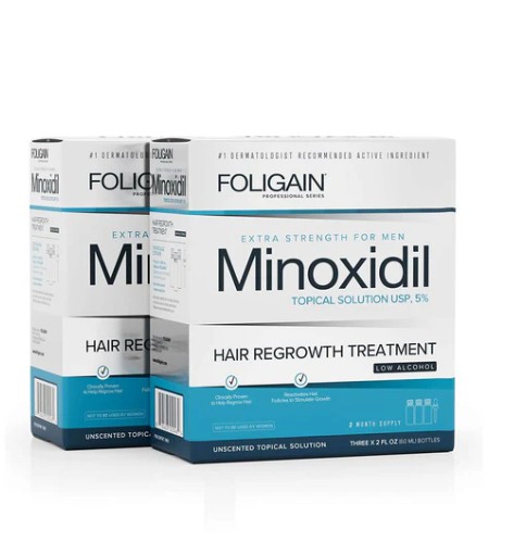 FOLIGAIN 低アルコール ミノキシジル5% 男性用発毛トリートメント 育毛剤 59ml x 6本 敏感用