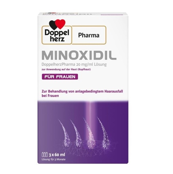 Doppel herz Pharma ドイツ製 ミノキシジル2%　20mg/ml 女性用 育毛剤 発毛 60ml x 3個入り