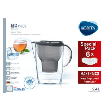 BRITA ブリタ (マレーラCool) ポット型浄水器 グラファイト (カートリッジ6個付)