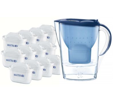 BRITA ブリタ (マレーラ) ポット型浄水器  ブルー (カートリッジ12個付)