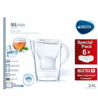 BRITA ブリタ (マレーラCool) ポット型浄水器 ホワイト (カートリッジ6個付)