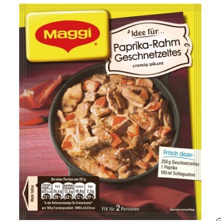 Maggi マギー アイデアフォー パプリカクリームゲシュネッツェルテス 43g