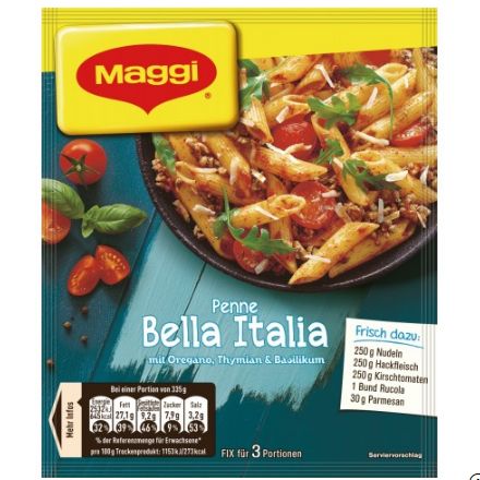 Maggi マギー アイデアフォー ペンネ ベッライタリア 27g