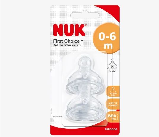 NUK ヌーク ファーストチョイス+ 交換用ニップル 0〜6ヶ月 M(ミルク) 2個