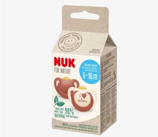 NUK ヌーク フォーネイチャーラテックス おしゃぶり レッド サイズ2 6〜18ヶ月 2個