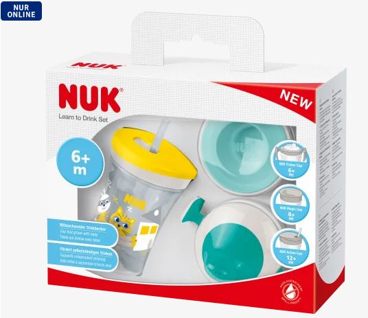 NUK ヌーク エボリューション ドリンクセット イエロー/ターコイズ 6ヶ月から 1セット