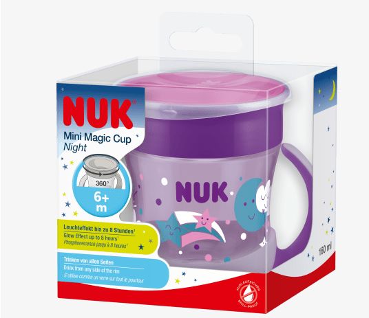 NUK ヌーク ミニマジックカップ グロー パープル 6ヶ月から 160ml 1個