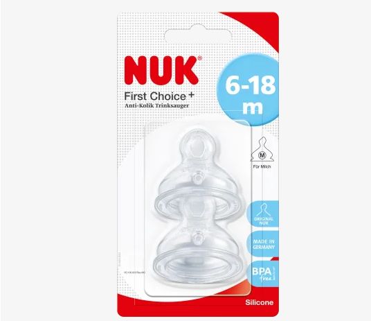 NUK ヌーク ファーストチョイス+ 交換用ニップル 6〜18ヶ月 M(ミルク) 2個