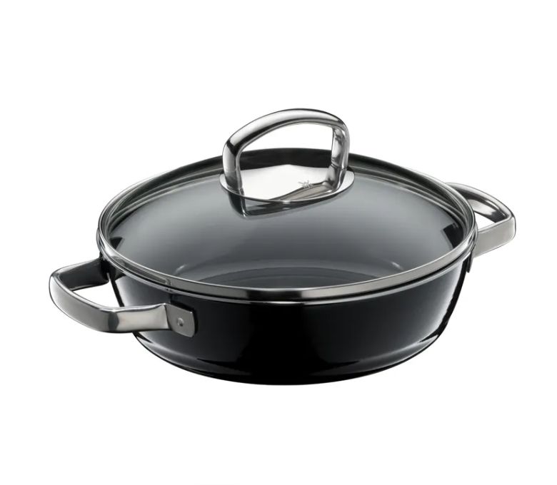 WMF フュージョンテック ミネラル ローストパン (蓋付き、24cm、ブラック)