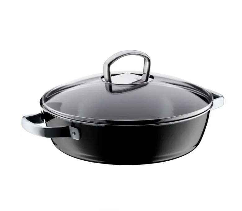 WMF フュージョンテック ミネラル ローストパン (蓋付き、28cm、ブラック)