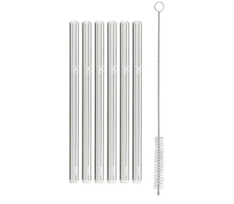 WMF バリック ガラスストロー (6本入り、ブラシ付き、150mm)