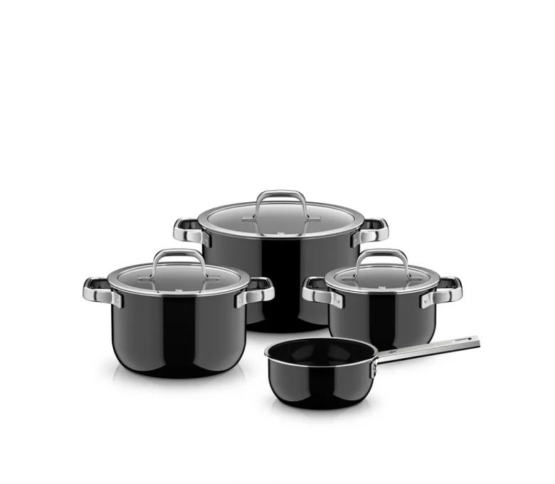 WMF フュージョンテック ミネラルプロ クックウェアセット (4点セット、ブラック)