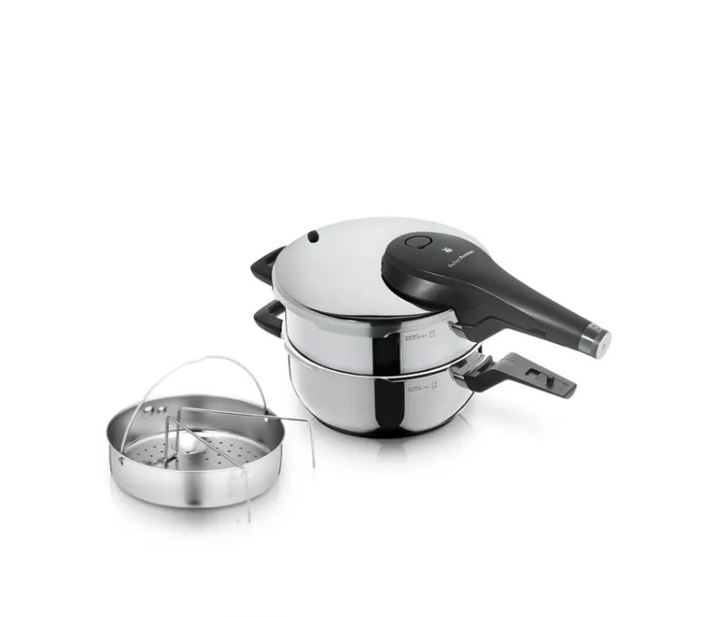 WMF パーフェクトプレミアム ワンポット圧力鍋セット (スチームバスケット付き、4.5L＋3L、スタッキング可能)