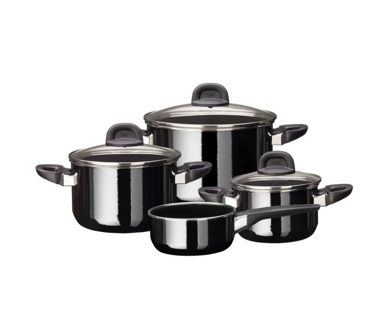 SILIT シリット シラルガン モデストライン クックウェアセット (4点セット、ブラック)
