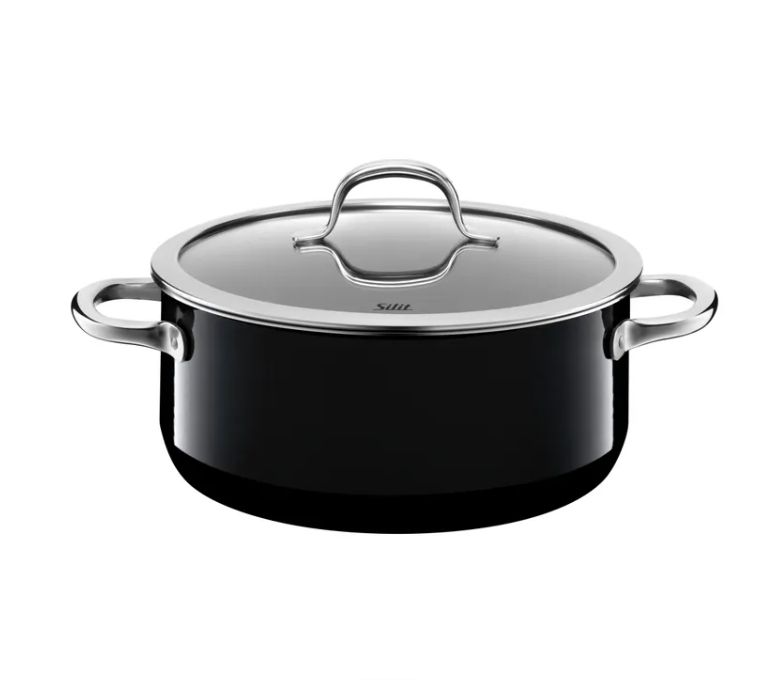 SILIT シリット シラルガン パッション ブレージングパン (蓋付き、24cm、ブラック)