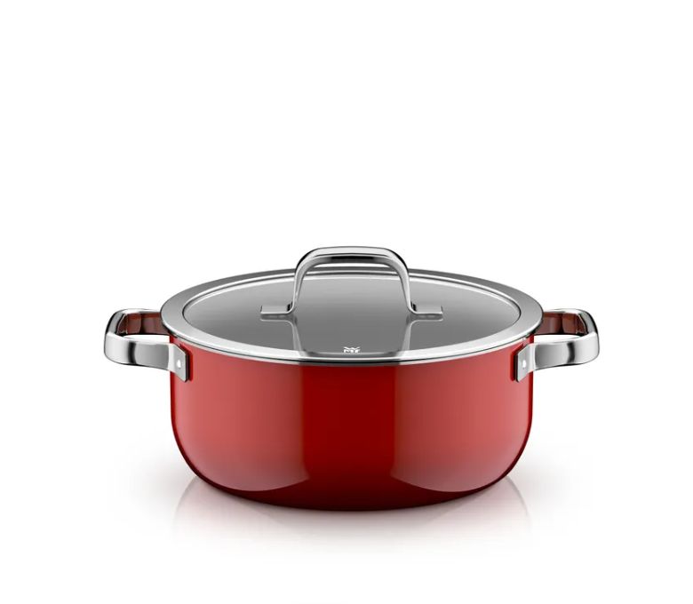 WMF フュージョンテック ミネラルプロ ブレージングパン (蓋付き、24cm、パッションレッド)