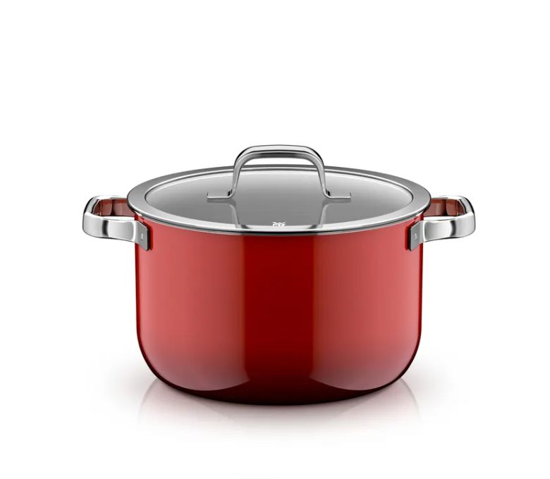 WMF フュージョンテック ミネラルプロ スープポット (蓋付き、24cm、パッションレッド)
