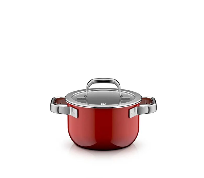 WMF フュージョンテック ミネラルプロ スープポット (蓋付き、16cm、パッションレッド)