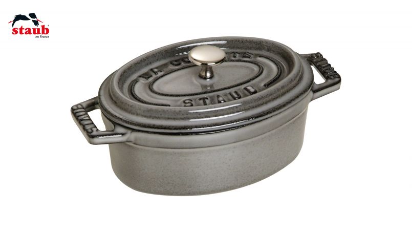 STAUB ココット ミニココット (オーバル、グラファイトグレー) 1個