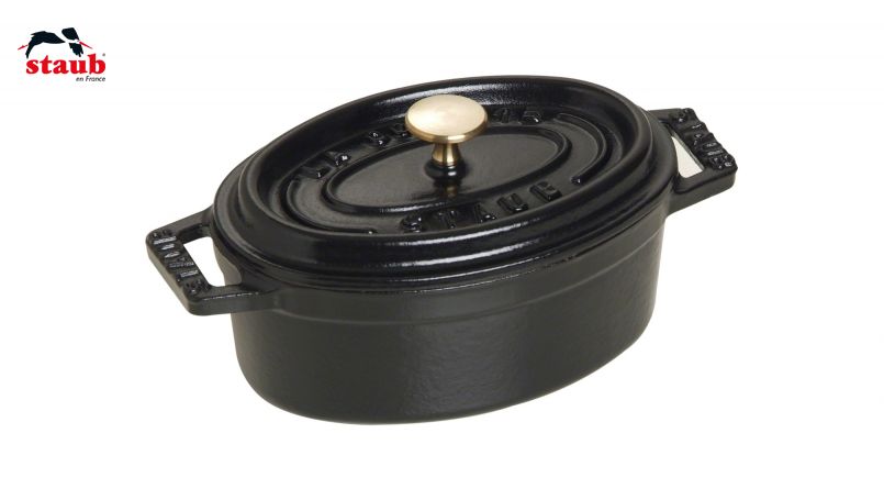 STAUB ココット ミニココット (オーバル、ブラック) 1個