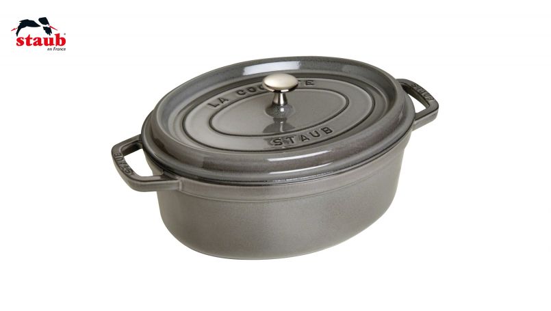 STAUB ココット ココット (オーバル、27 CM、グラファイトグレー) 1個