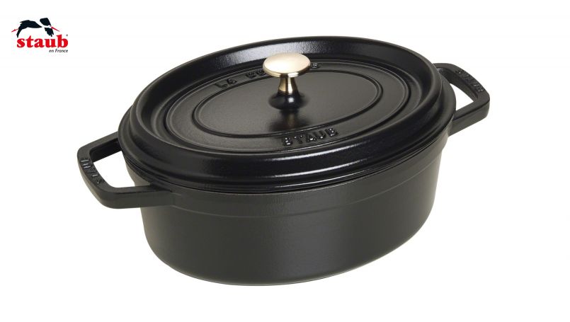 STAUB ココット ココット (オーバル、27 CM、ブラック) 1個