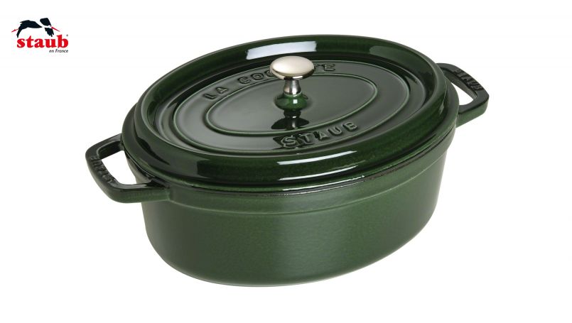 STAUB ココット ココット (オーバル、27 CM、バジルグリーン) 1個