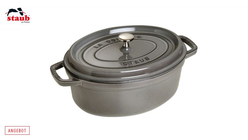 STAUB ココット ココット (オーバル、27 CM、グラファイトグレー) 1個