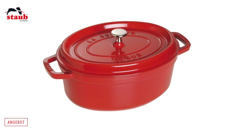 STAUB ココット ココット (オーバル、27 CM、チェリーレッド) 1個