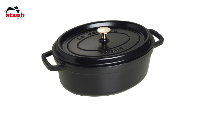 STAUB ココット ココット (オーバル、27 CM、ブラック) 1個