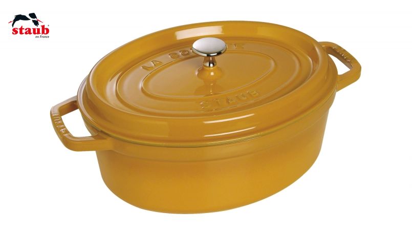 STAUB ココット ココット (オーバル、27 CM、マスタード) 1個