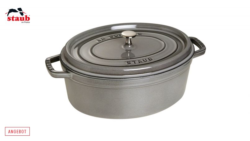 STAUB ココット ココット (オーバル、31 CM、グラファイトグレー) 1個