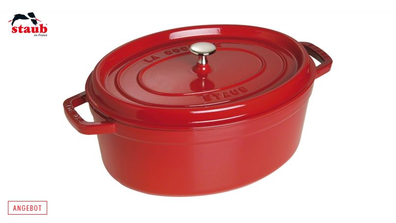 STAUB ココット ココット (オーバル、31 CM、チェリーレッド) 1個